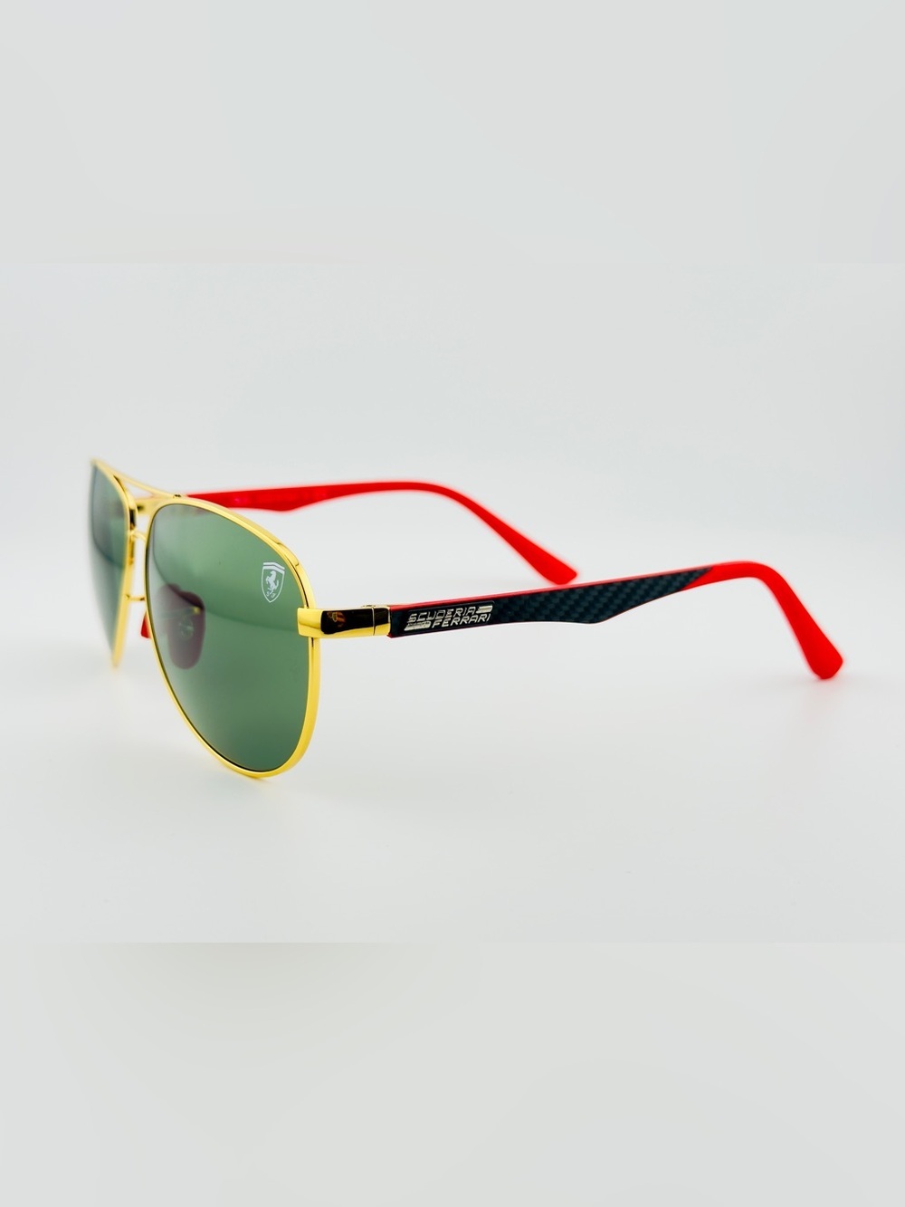 Ray-Ban Scuderia Ferrari Sunglasses RB8313M Gold Frame Brown Gradient Lenses - Picture 10 of 15